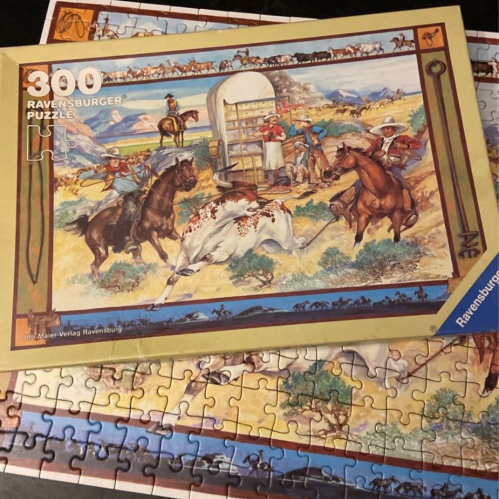 Vintage Ravensburger (1992) The Cowboys 300 pieces complete